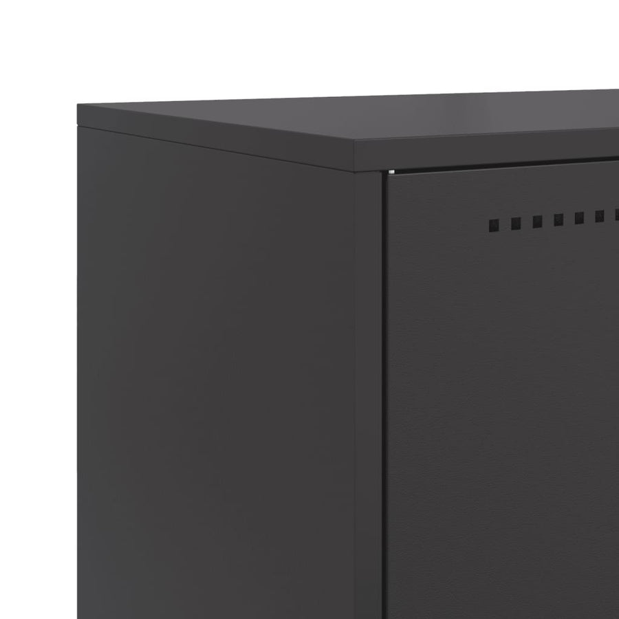 Dressoir 68,5x38,5x123,5 cm staal zwart