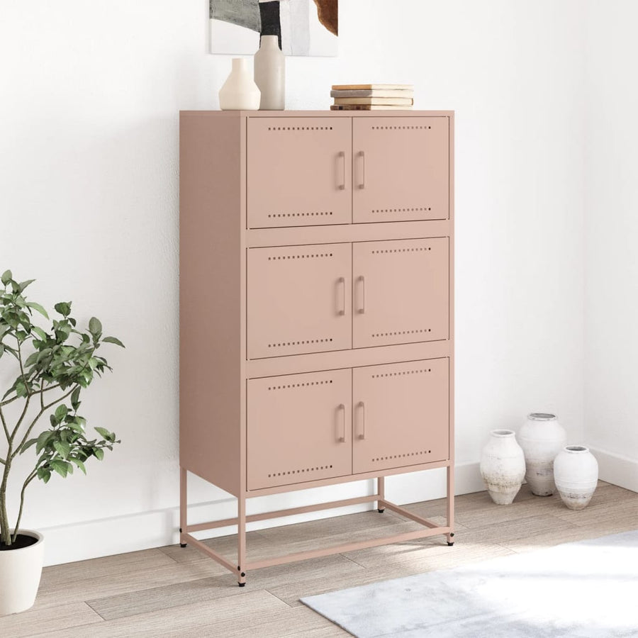 Dressoir 68,5x38,5x123,5 cm staal roze