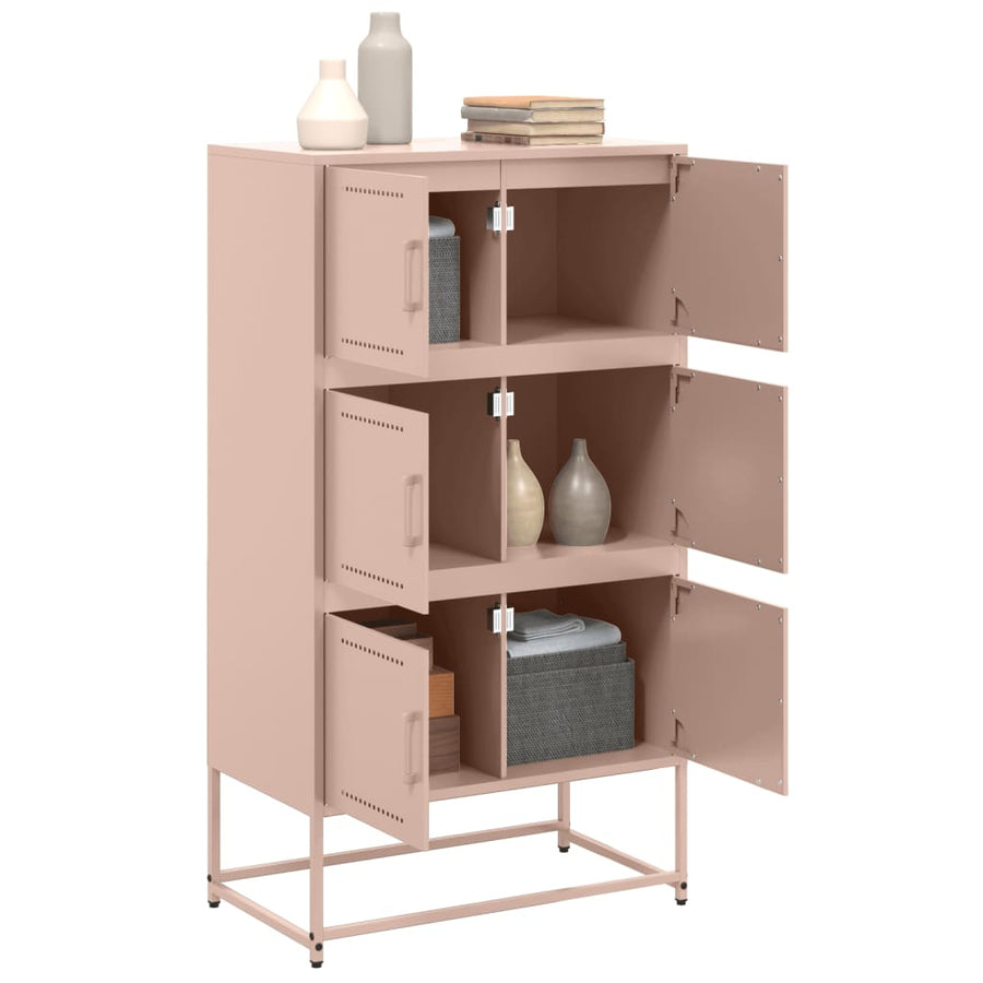 Dressoir 68,5x38,5x123,5 cm staal roze