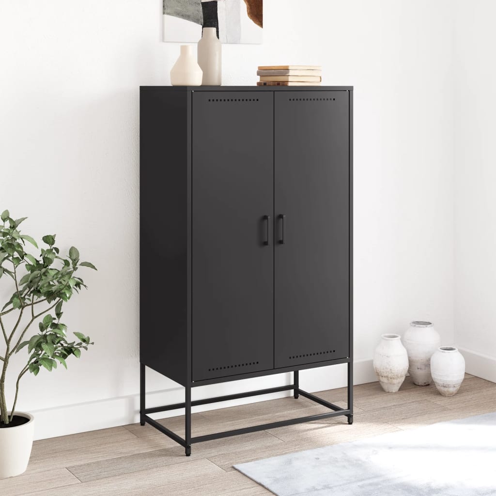 Hoge Kast 68,5X38,5X123,5 Cm Staal Zwart