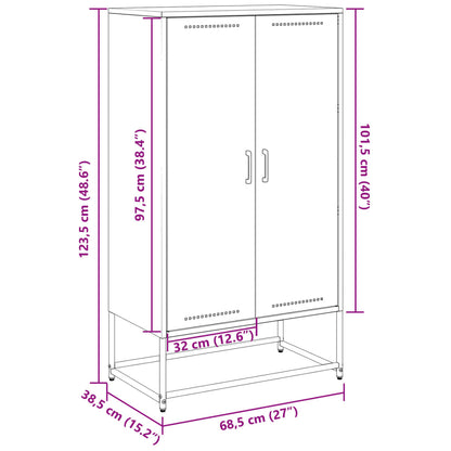 Hoge Kast 68,5X38,5X123,5 Cm Staal Zwart