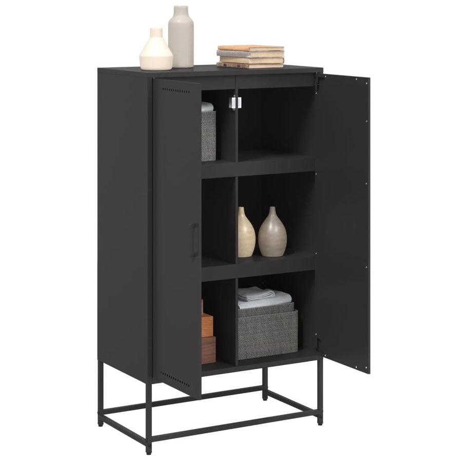 Hoge Kast 68,5X38,5X123,5 Cm Staal Zwart