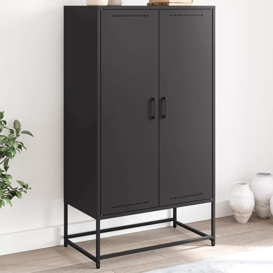 Hoge Kast 68,5X38,5X123,5 Cm Staal Zwart