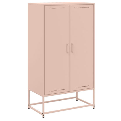 Hoge kast 68,5x38,5x123,5 cm staal roze