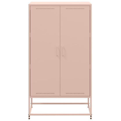 Hoge kast 68,5x38,5x123,5 cm staal roze