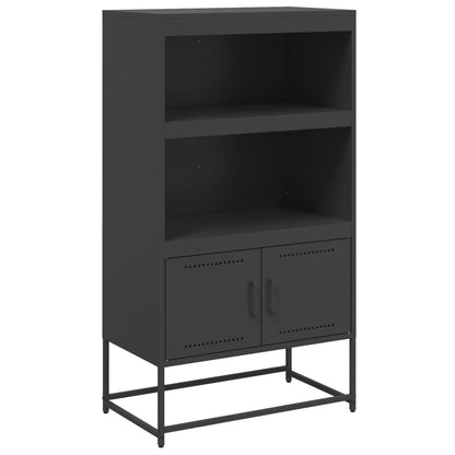 Hoge kast 68,5x38,5x123,5 cm staal zwart