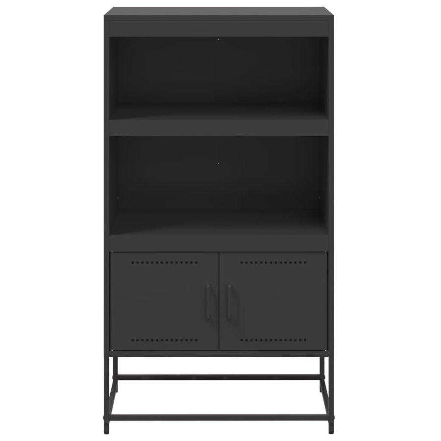 Hoge kast 68,5x38,5x123,5 cm staal zwart
