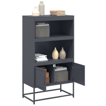 Hoge kast 68,5x38,5x123,5 cm staal antracietkleurig