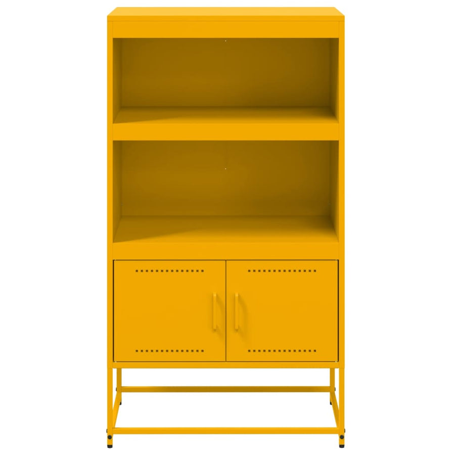 Hoge kast 68,5x38,5x123,5 cm staal mosterdgeel