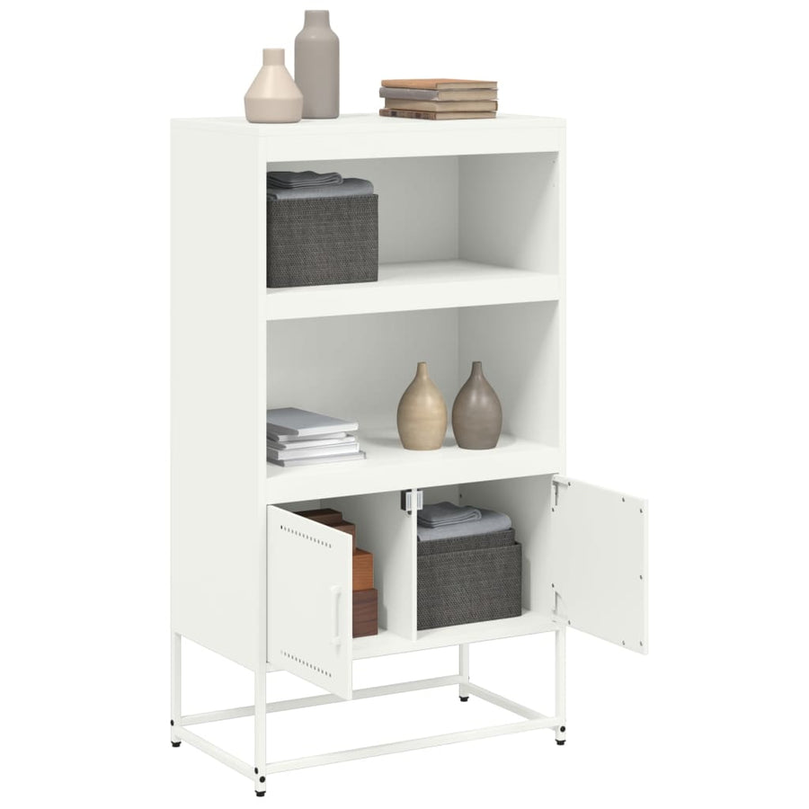 Hoge kast 68,5x38,5x123,5 cm staal wit