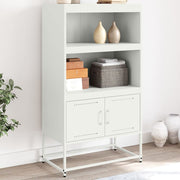 Hoge kast 68,5x38,5x123,5 cm staal wit muurmontage
