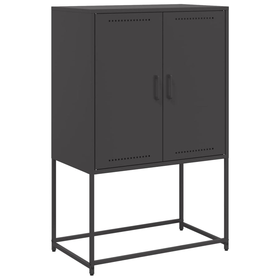 Hoge kast 68,5x38,5x107 cm staal zwart