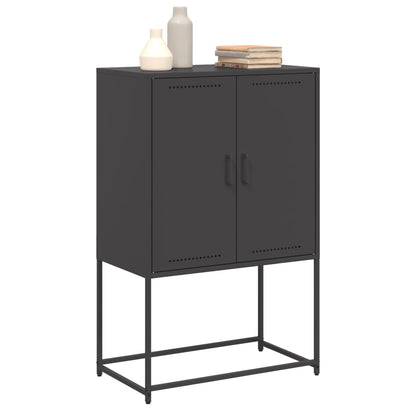 Hoge kast 68,5x38,5x107 cm staal zwart