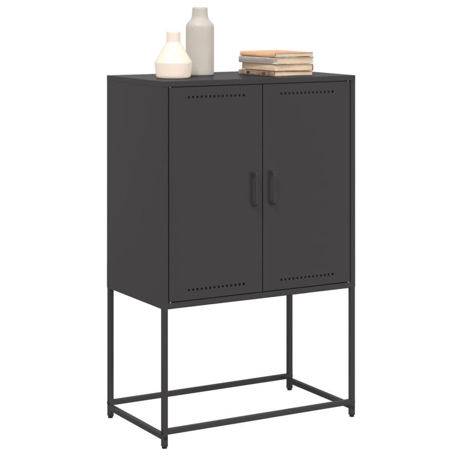 Hoge kast 68,5x38,5x107 cm staal zwart