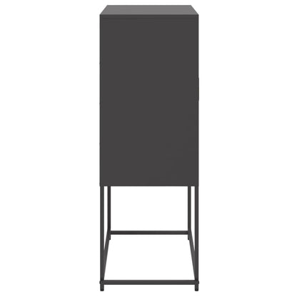Hoge kast 68,5x38,5x107 cm staal zwart