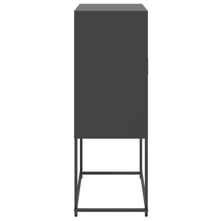 Hoge kast 68,5x38,5x107 cm staal zwart