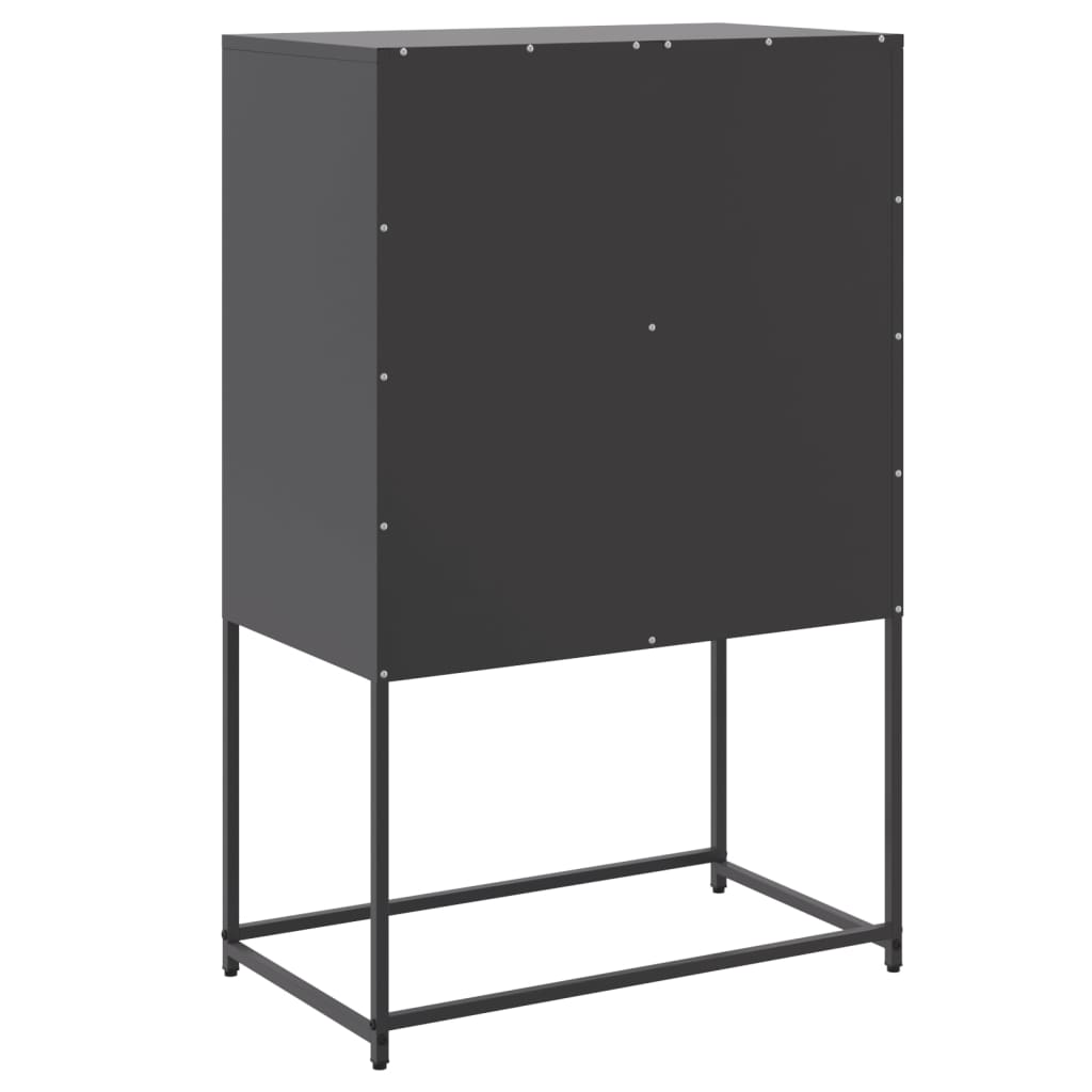 Hoge kast 68,5x38,5x107 cm staal zwart