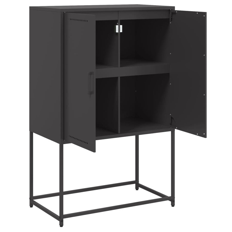 Hoge kast 68,5x38,5x107 cm staal zwart