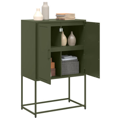 Hoge kast 68,5x38,5x107 cm staal olijfgroen