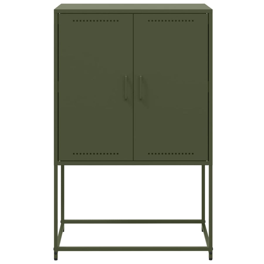 Hoge kast 68,5x38,5x107 cm staal olijfgroen