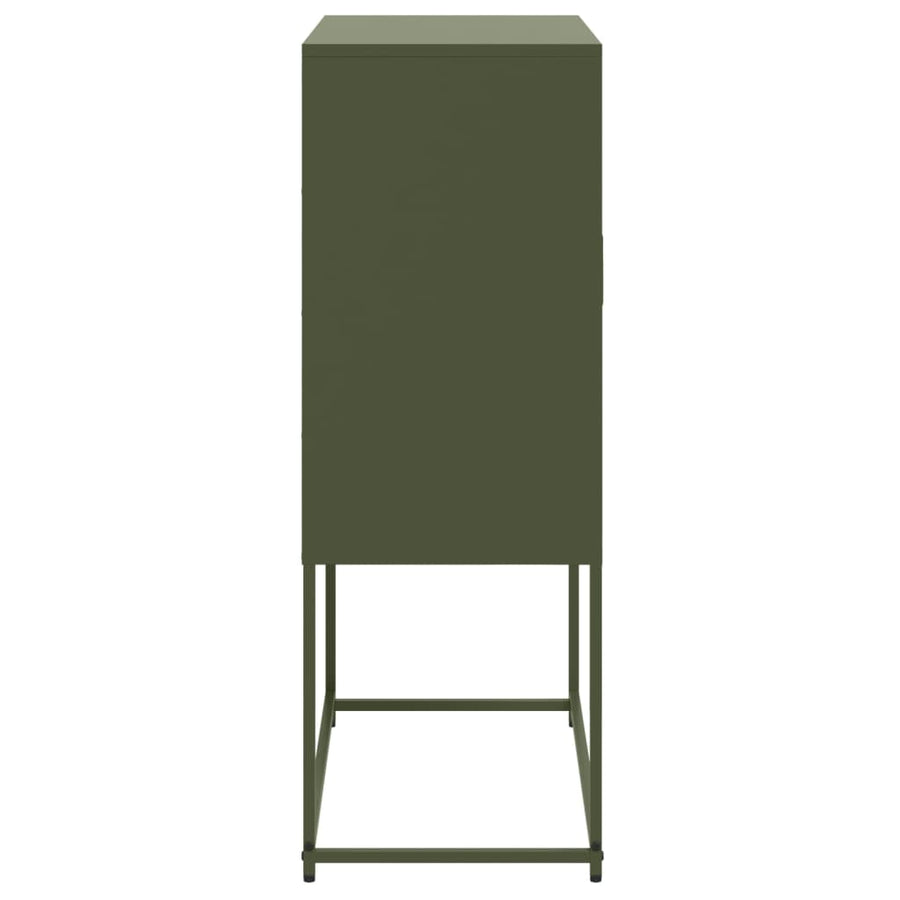 Hoge kast 68,5x38,5x107 cm staal olijfgroen