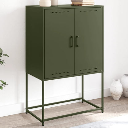 Hoge kast 68,5x38,5x107 cm staal olijfgroen