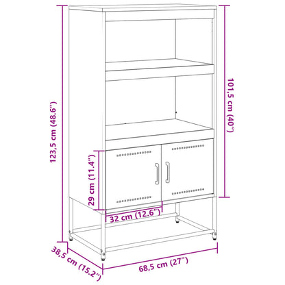 Hoge kast 68,5x38,5x107 cm staal wit