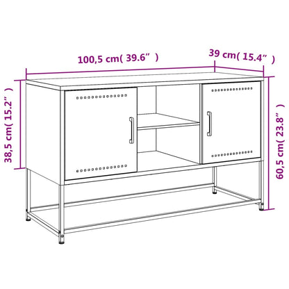 Tv-meubel 100,5x39x60,5 cm staal zwart