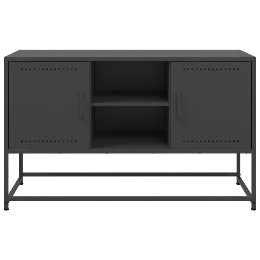 Tv-meubel 100,5x39x60,5 cm staal zwart