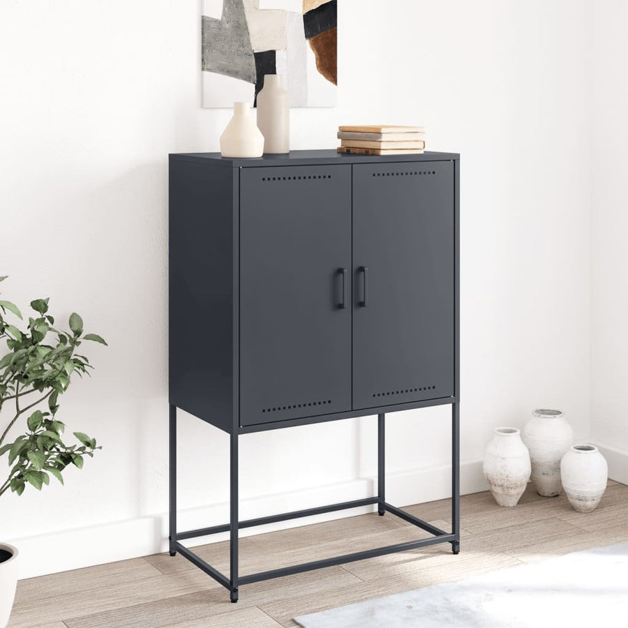 Tv-meubel 68x39x60,5 cm staal zwart