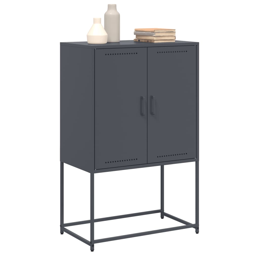 Tv-meubel 68x39x60,5 cm staal zwart