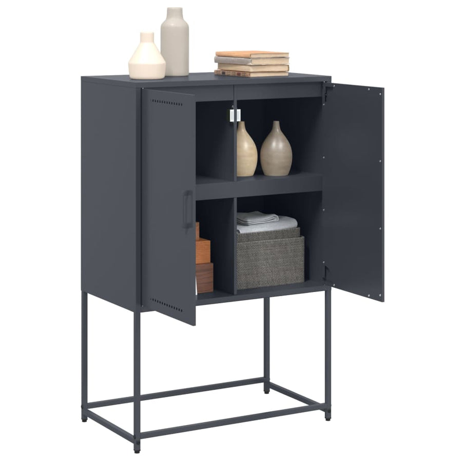 Tv-meubel 68x39x60,5 cm staal zwart