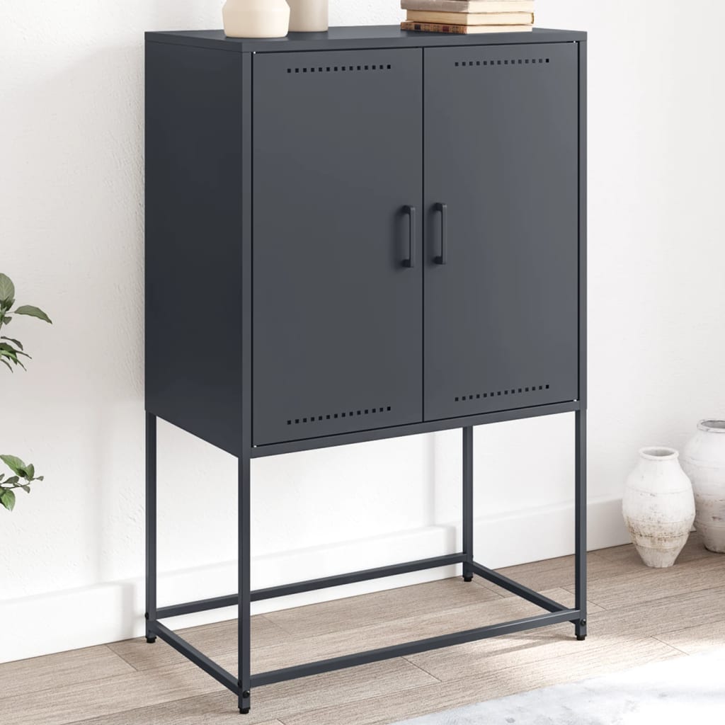 Tv-meubel 68x39x60,5 cm staal zwart