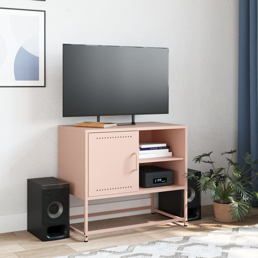 Tv-meubel 68x39x60,5 cm staal roze