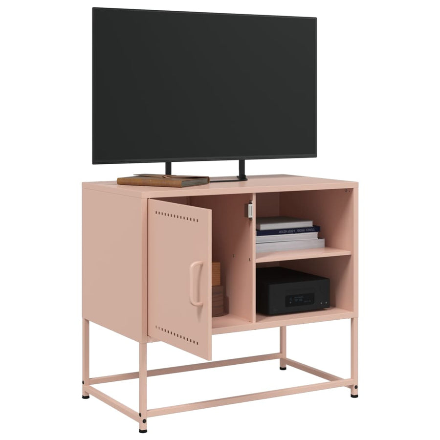 Tv-meubel 68x39x60,5 cm staal roze