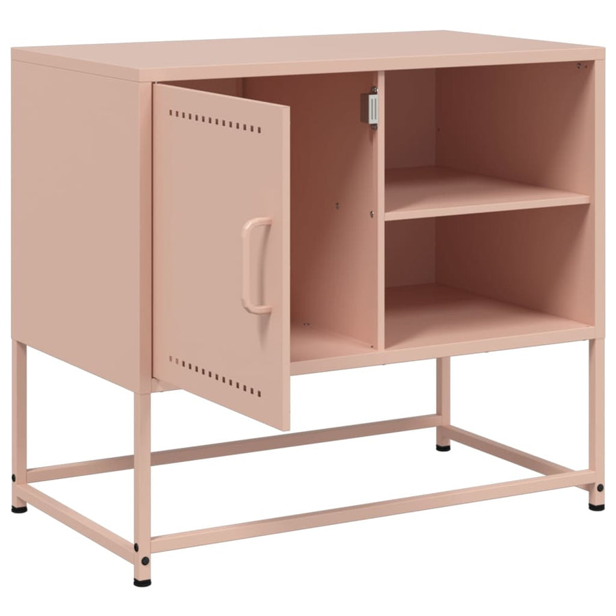 Tv-meubel 68x39x60,5 cm staal roze
