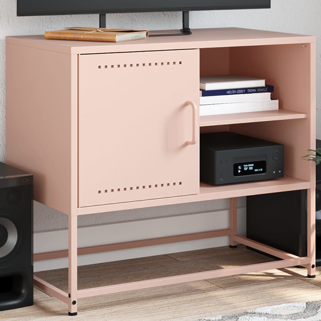 Tv-meubel 68x39x60,5 cm staal roze