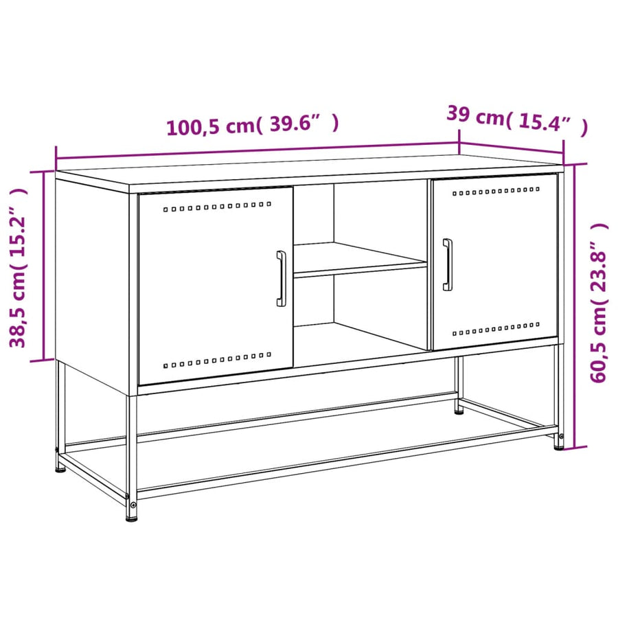 Hoge kast 36x39x123 cm staal zwart