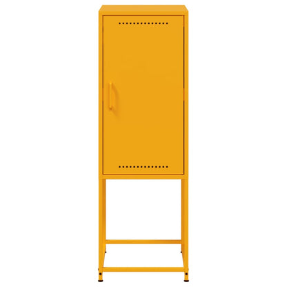 Hoge kast 36x39x107 cm staal mosterdgeel