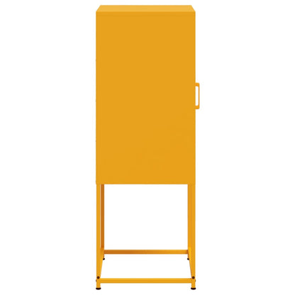 Hoge kast 36x39x107 cm staal mosterdgeel