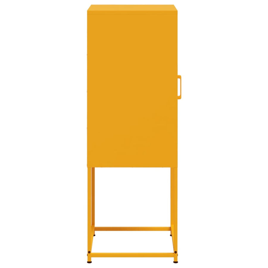 Hoge kast 36x39x107 cm staal mosterdgeel