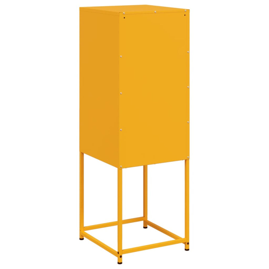 Hoge kast 36x39x107 cm staal mosterdgeel