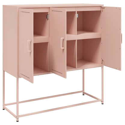 Hoge kast 100,5x39x107 cm staal roze
