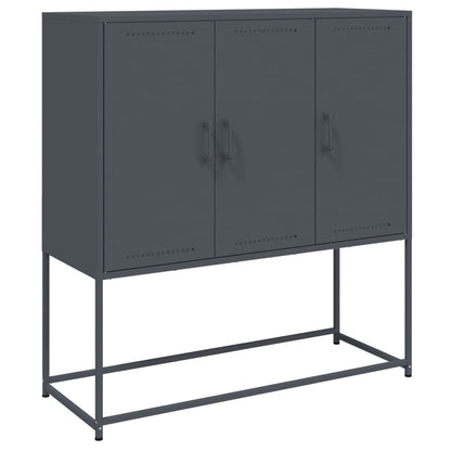 Hoge kast 100,5x39x107 cm staal antracietkleurig