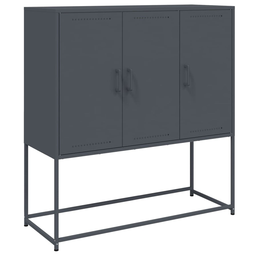Hoge kast 100,5x39x107 cm staal antracietkleurig