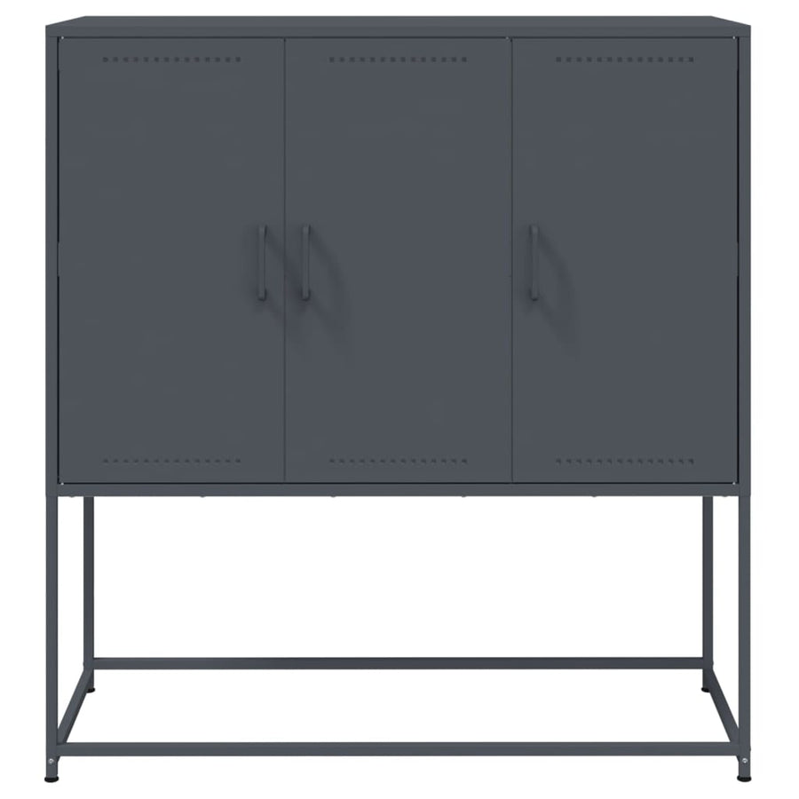 Hoge kast 100,5x39x107 cm staal antracietkleurig