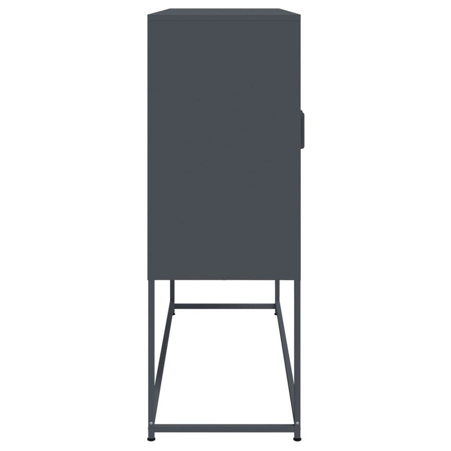 Hoge kast 100,5x39x107 cm staal antracietkleurig