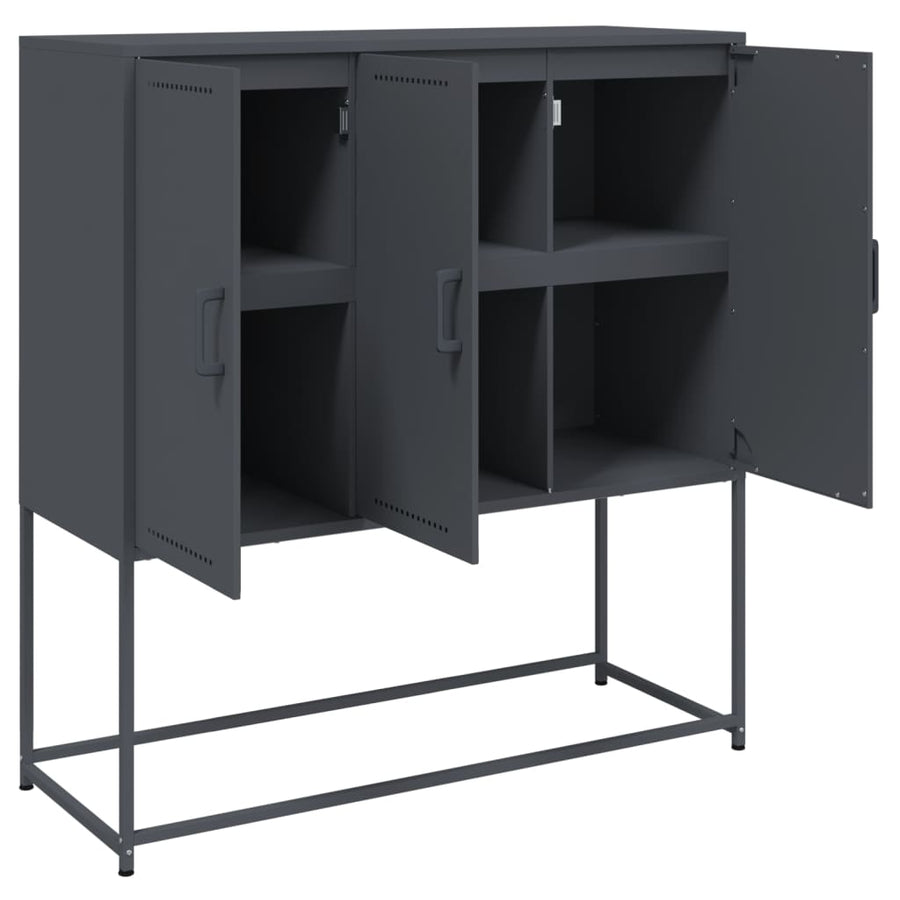 Hoge kast 100,5x39x107 cm staal antracietkleurig