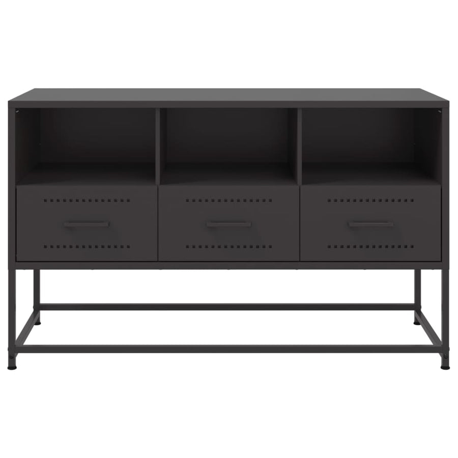 Tv-meubel 100,5x39x60,5 cm staal zwart