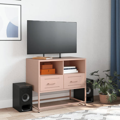 Tv-meubel 68x39x60,5 cm staal roze